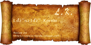 László Kende névjegykártya
