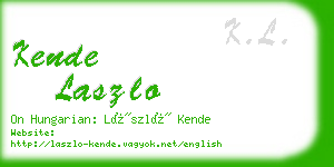 kende laszlo business card